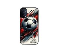 Coque noire pour OPPO A54 5G et A74 5G avec motif ballon foot avec prenom