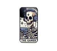 Coque noire pour Oppo A54 5G et A74 5G avec motif tete de mort gamer