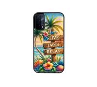 Coque noire pour OPPO A54 5G et A74 5G avec motif tropical vacances
