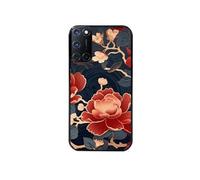 Coque noire pour Oppo A72 4G avec motif fleur japan