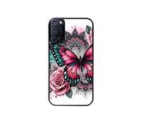 Coque noire pour Oppo A72 4G avec motif papillon rose