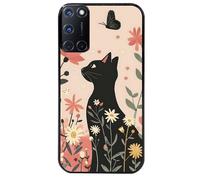 Coque Noire Pour Oppo A72 4g Motif Chat Papillon 1