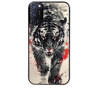 Coque Noire pour Oppo A72 4G Motif Tigre Japan