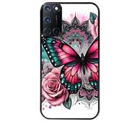 Coque Noire Pour Oppo A72 4g Papillon Rose