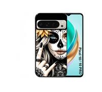 Coque noire pour PIXEL 10 et 10 PRO avec motif tete de mort tatoo