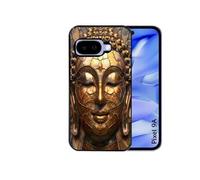 Coque noire pour Pixel 9A avec motif bouddha et mosaique