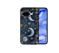 Coque noire pour Pixel 9A avec motif lune et etoile