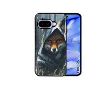 Coque noire pour Pixel 9A avec motif renard fox des bois
