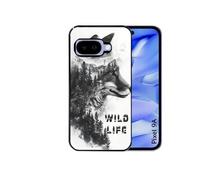 Coque noire pour Pixel 9A avec motif renard fox wild