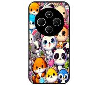 Coque Noire Pour Poco C75 Manga Panda Et Chat