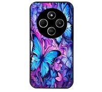 Coque Noire pour POCO C75 Papillon Violet UV