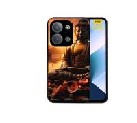 Coque noire pour POCO C85 avec motif bouddha et soleil