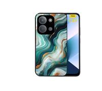 Coque noire pour POCO C85 avec motif marbre vert