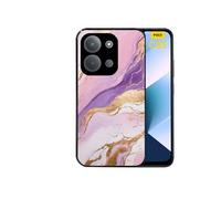 Coque noire pour POCO C85 avec motif marbre violet