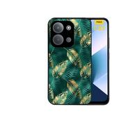 Coque noire pour POCO C85 avec motif palmier vert