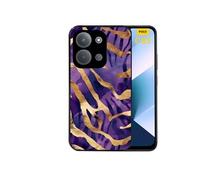 Coque noire pour POCO C85 avec motif zebre violet