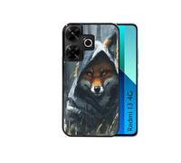Coque noire pour Redmi 13 4G POCO M6 avec motif renard fox des bois