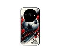Coque noire pour Redmi A3 avec motif ballon foot avec prenom