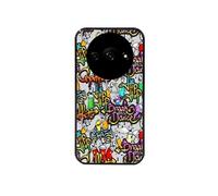 Coque noire pour Redmi A3 avec motif tag et graffiti
