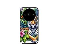 Coque noire pour Redmi A3 avec motif tigre et jungle