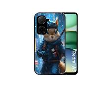 Coque noire pour Redmi A5 4G et POCO C71 avec motif ecureuil squirrel 1
