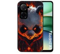 Coque Noire Pour Redmi A5 4g Et Poco C71 Motif Panda Very Angry