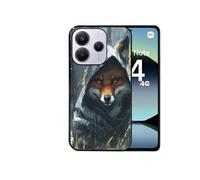 Coque noire pour Redmi note 14 4G avec motif renard fox des bois