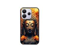 Coque noire pour Redmi Note 14 5G avec motif bouddha et fleur