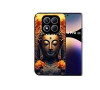 Coque noire pour Redmi Note 14 PRO 4G avec motif bouddha et fleur