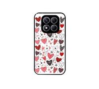 Coque noire pour Redmi Note 14 PRO 5G et PRO PLUS avec motif saint valentin et coeur