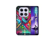 Coque noire pour Redmi note 15 5G et POCO M8 5G avec motif padel raquette personnalisee
