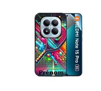 Coque noire pour Redmi note 15 PRO 5G avec motif padel raquette personnalisee