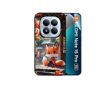 Coque noire pour Redmi note 15 PRO 5G avec motif renard et fox anime