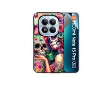 Coque noire pour Redmi note 15 PRO 5G avec motif tete de mort calavera skull