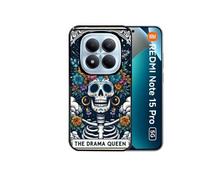 Coque noire pour Redmi note 15 PRO 5G avec motif tete de mort drama queen
