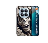 Coque noire pour Redmi note 15 PRO 5G avec motif tete de mort smile