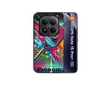 Coque noire pour Redmi note 15 PRO PLUS 5G avec motif padel raquette personnalisee