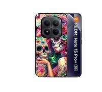 Coque noire pour Redmi note 15 PRO PLUS 5G avec motif tete de mort calavera skull