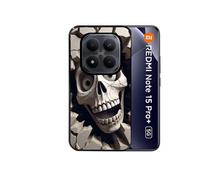 Coque noire pour Redmi note 15 PRO PLUS 5G avec motif tete de mort smile