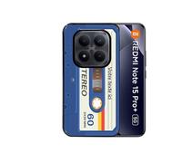 Coque noire pour Redmi note 15 PRO PLUS 5G personnalisable avec motif cassette bleu