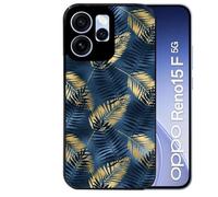 Coque noire pour RENO 15 F et 15 FS 5G motif palmier bleu