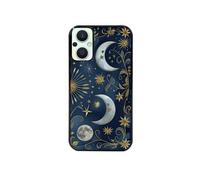 Coque noire pour Reno 8 Lite avec motif lune et etoile
