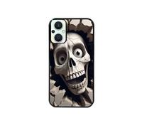 Coque noire pour Reno 8 Lite avec motif tete de mort smile
