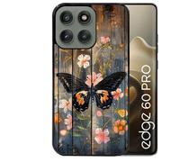 Coque noire Taperso pour EDGE 60 PRO avec motif bois et papillon 2