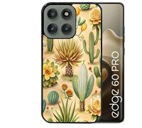 Coque noire Taperso pour EDGE 60 PRO avec motif cactus et succulent