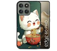 Coque noire Taperso pour EDGE 60 PRO avec motif chat ramen nuage