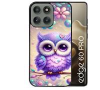 Coque noire Taperso pour EDGE 60 PRO avec motif chouette violette