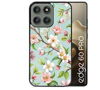 Coque noire Taperso pour EDGE 60 PRO avec motif fleur de printemps