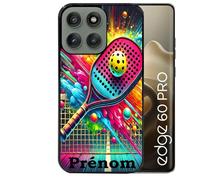 Coque noire Taperso pour EDGE 60 PRO avec motif padel raquette personnalisee