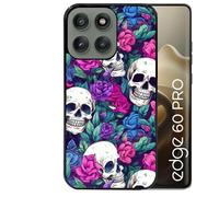 Coque noire Taperso pour EDGE 60 PRO avec motif tete de mort violet